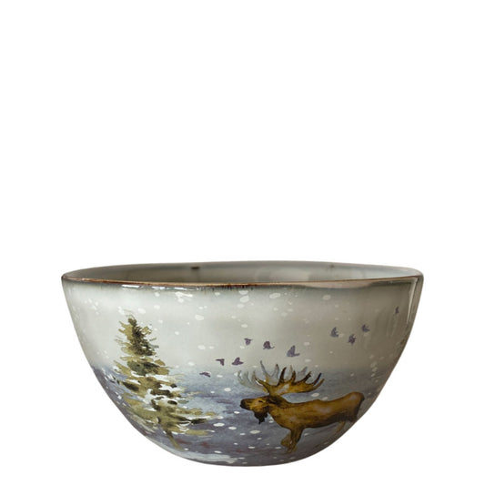 Szarvasos kőedény müzlis tál – Bézs, Ø 25 cm/Limitált darabszám/