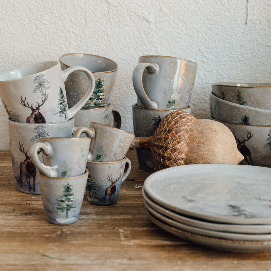 Szarvasos kőedény bögre – Kék, 300 ml