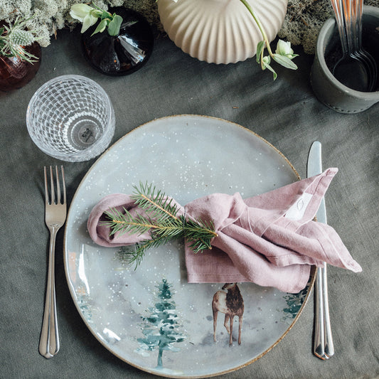 Skandináv szarvasos tányér – Kék, Ø 21 cm/Korlátozott darabszám/